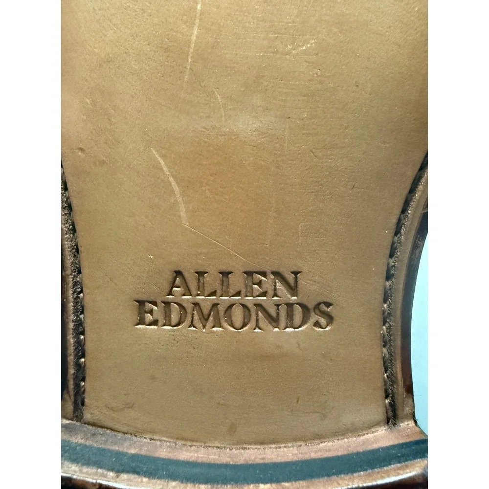 Allen Edmonds Watson Mens Black Leather Moc Toe Derby Dress Shoes 5682 Size 7 D